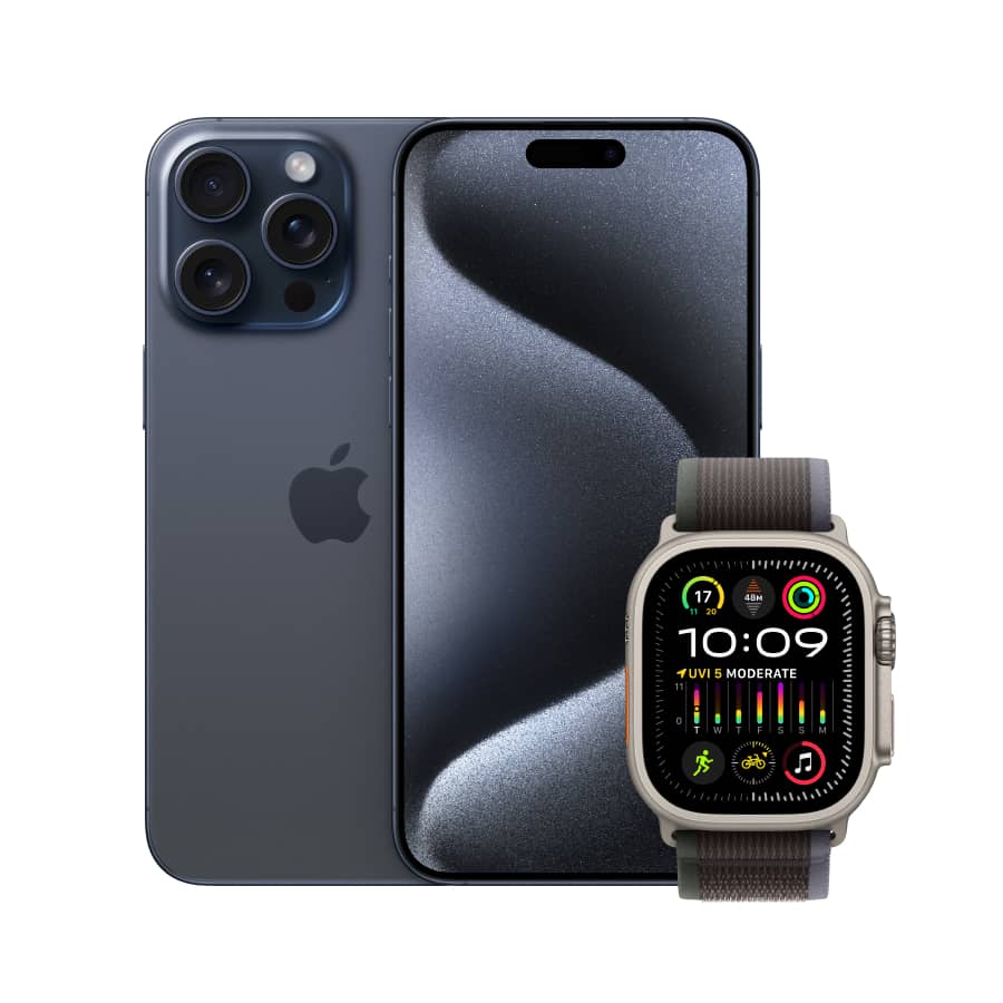 du™ Shop Personal iPhone 15 Pro Max Bundle Watch Ultra2 Blue Black